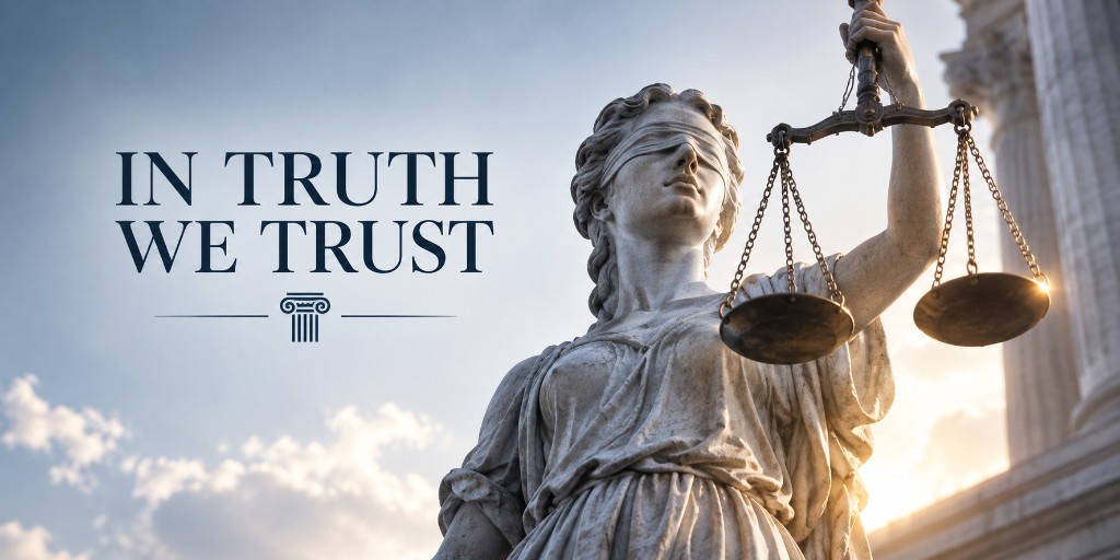 Beeld van Justitia met weegschaal.